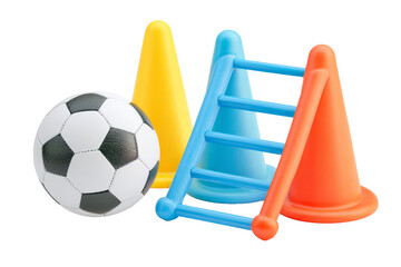 Kids soccer training equipment with cones and ladder