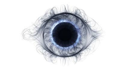 Surreal glowing eye with iris texture