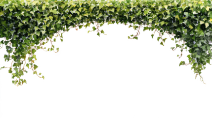 Watercolor Ivy Archway with Stone Pillars and Leaves