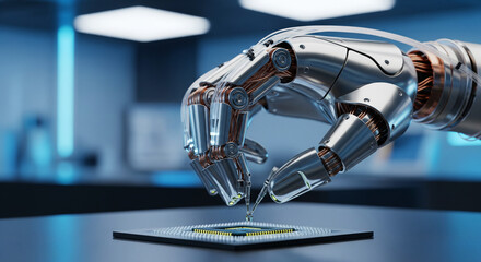 Smart Node Technology Network, 3D Isometric Infrastructure with Central Processor, Database, Gear and Code Symbols on Dark Background