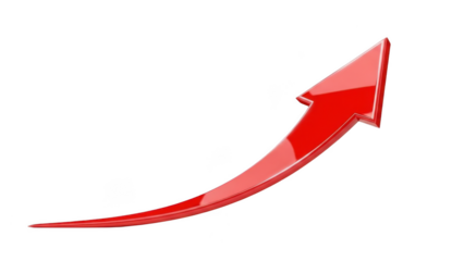 Red arrow icon isolated on transparent background isolated on white background