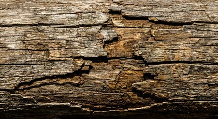 Close-up of Weathered Wood with Peeling Paint and Visible Grains