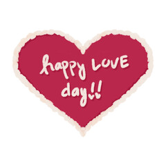 Valentine red heart greetings illustration © SabilaRestu