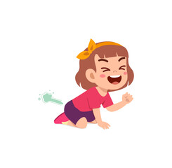 Cartoon-style girl showing discomfort and illness symptoms.