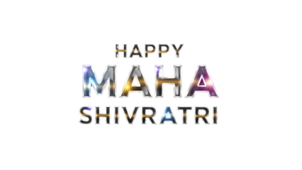 Happy maha shivratri text isolated on transparent background