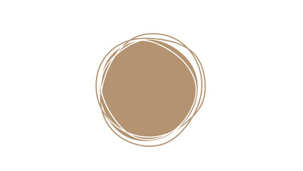 brown organic circle frame hand drawn doodle design element providing natural texture and copy space for minimalist creative projects and branding
