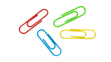 Obraz premium Colorful paper clips isolated on white background