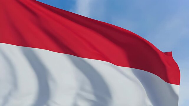 Merah Putih Flag Wave Close-Up