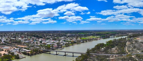 Fototapeta premium Aerial footage of Berri South Australia