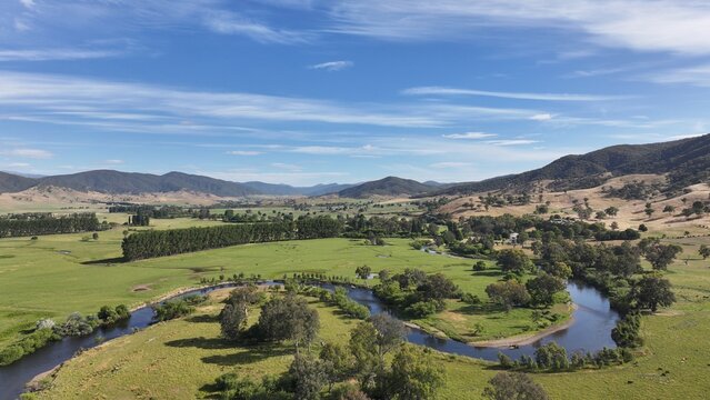 Aerial footage of Bringenbrong Bridge NSW Australia