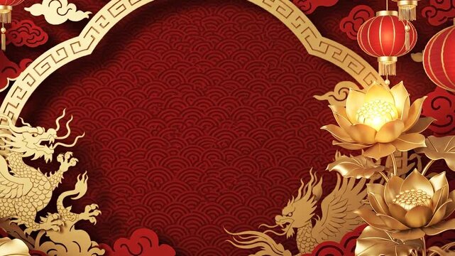 Chinese New Year Golden Dragon Illustration.