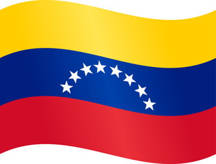 Waving flag of Venezuela with simple gradient applied