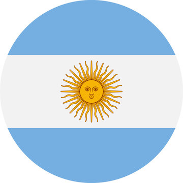 Round button of the flag of Argentina
