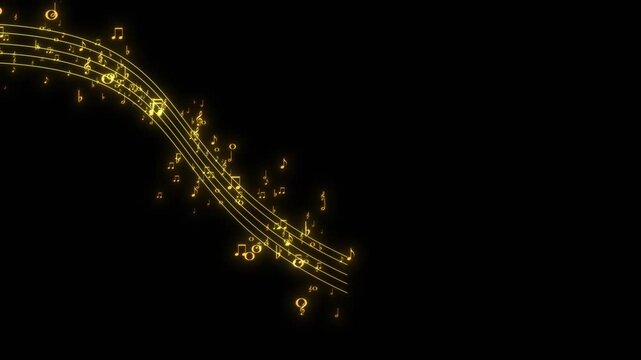 alpha Beautiful musical notes on the staff(After Effects production)