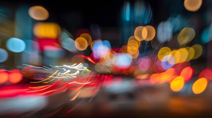 Vibrant city energy bursts with colorful light trails a dynamic modern urban abstract scene