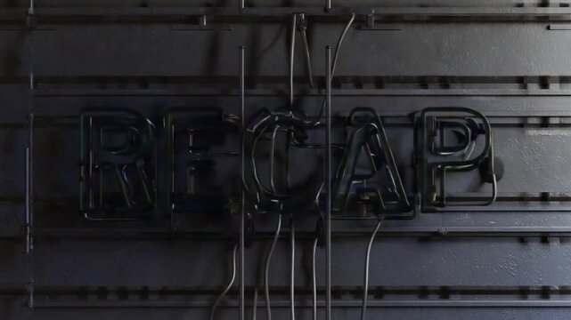 Neon sign for "Recap".