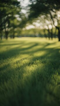 Serene morning parkscape tranquil green space soft light evokes peaceful natural beauty landscape