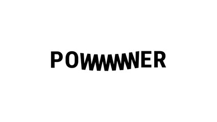 Fototapeta premium power inscription, black isolated silhouette