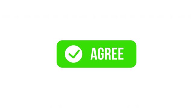 animation checkmark with agree text on transparent background