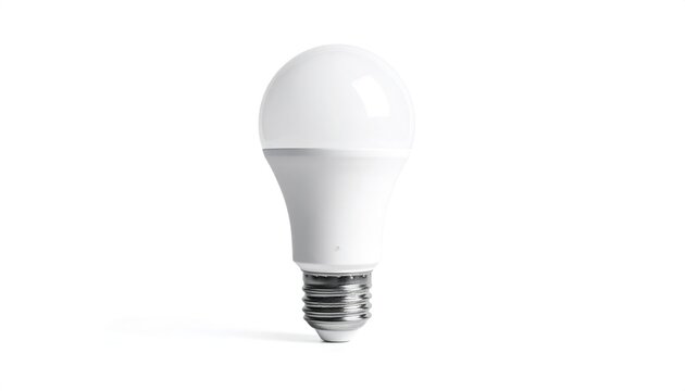 Energy-Efficient LED Light Bulb on White Background for Sustainability.