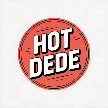 Vibrant Hot Dede logo with bold white text on red background