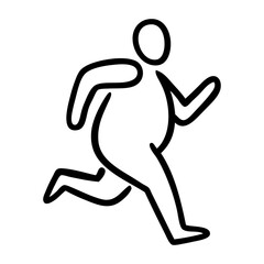 Dibujo sencillo con l&iacute;neas de un hombre con sobrepeso corriendo para perder peso