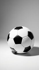 Classic soccer ball with black and white panels, perfect for sports enthusiasts and athletes