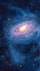 Obraz premium Ethereal watercolor galaxy illustration cosmic wonder expansive universe artful design