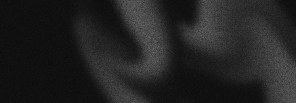 Grainy black white monochrome background dark gradient with liquid wavy curvy abstract noise texture effect header poster design