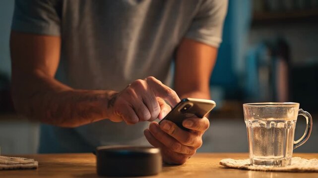 Medium shot of a person setting a timer on a smartphone preparing to follow a 168 intermittent fasting routine for balanced daily eating windows.