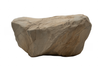 Beige stone or rock mineral geology isolated on a transparent background