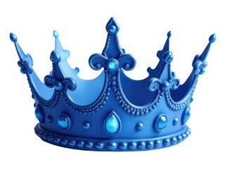 A close-up shot of a blue crown on a white background, suitable for royalty or nobility themed designs