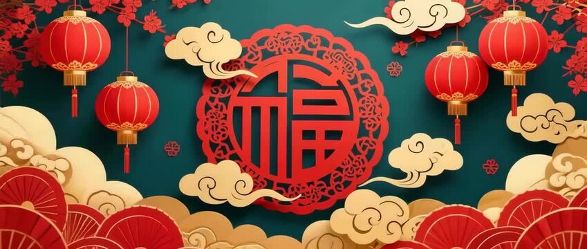 Vintage golden floral background featuring an abstract red and yellow flower pattern with oriental ornaments and ancient heart symbols for a traditional Christmas card decoration vector illustration