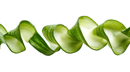 Vibrant green aloe vera curls Isolated on White background