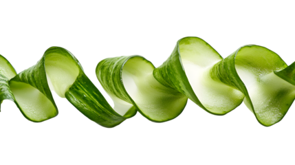 Vibrant green aloe vera curls Isolated on White background