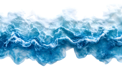 Stunning blue ocean wave texture Isolated on White background