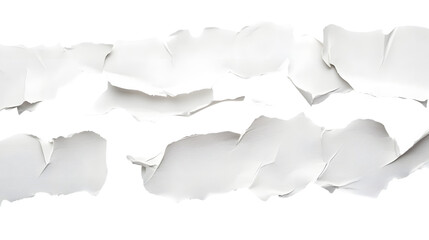 Torn white paper pieces Isolated on White background