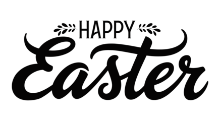 happy Easter Hand drawn calligraphy and brush pen lettering. design for holiday greeting card ,banner , poster isolated over white background.