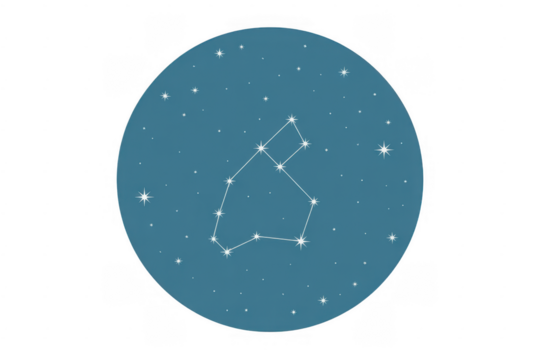 Constellation pattern on a blue circle with a isolated on a transparent background - Powered by Adobe