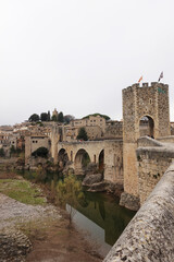 Fototapeta premium The old bridge in Besalu village, Catalunya, Spain