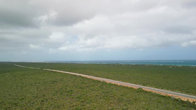 Aerial view of Lancelin sand dunes, a natural wonder in Western Australia