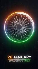 Modern Digital Art Republic Day of India Background &ndash; 26 January Celebration