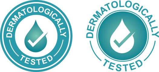 Dermatologically tested stamp, isolated vector symbol for cosmetic packaging. © Juragan