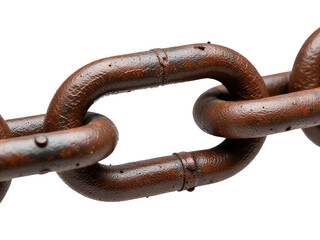 Obraz premium A detailed view of a chain on a plain white surface