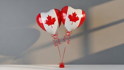 Canada president day patriotic balloons with maple leaf flag