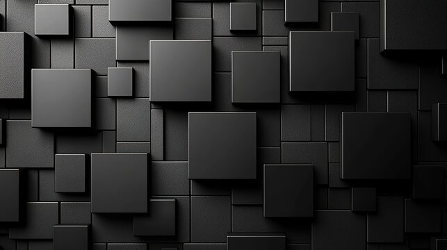 Abstract black geometric background with shadows, vector illustration for corporate and tech designs