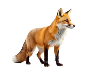 Fototapeta premium A red fox standing in front of a white background