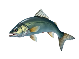 A fish soaring through the air, perfect for illustration or design concepts