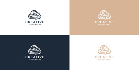 Creative Digital Brain Logo Design Template