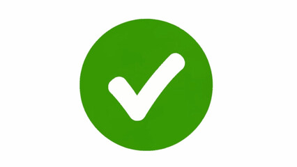 Green circle with white checkmark symbolizing approval and confirmation. © Lim